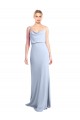 Cheap Feminine Cowl Neck Slim Floor Length Stretch Crepe Prom Dress UK
