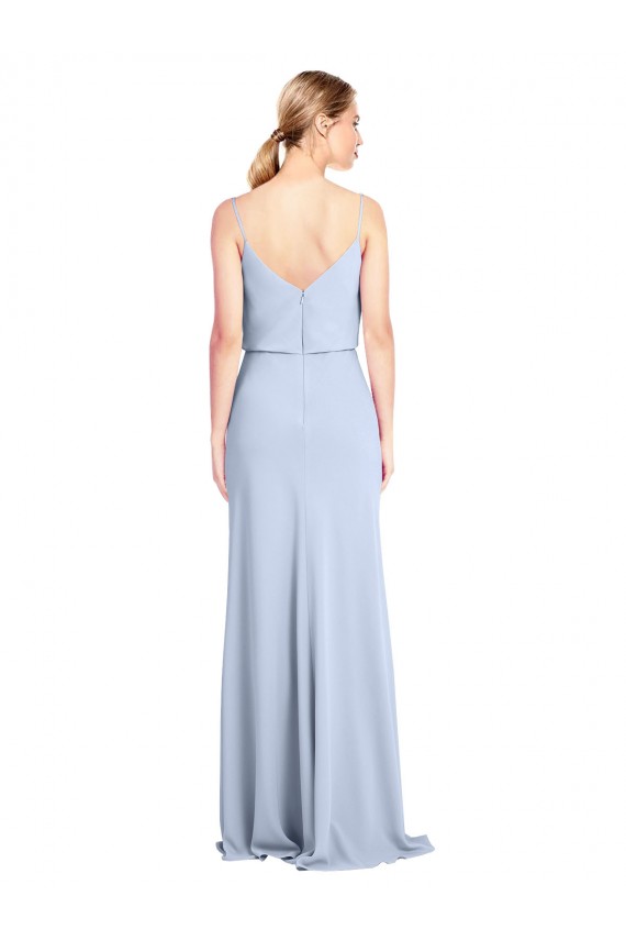 Cheap Feminine Cowl Neck Slim Floor Length Stretch Crepe Prom Dress UK