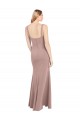 Cheap Square Neck Fit and Flare Long Stretch Crepe Prom Dress with Side Slit UK