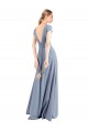 Cheap Plunging V-Neck Cap Sleeves Stretch Crepe Prom Dress with Front Slit UK