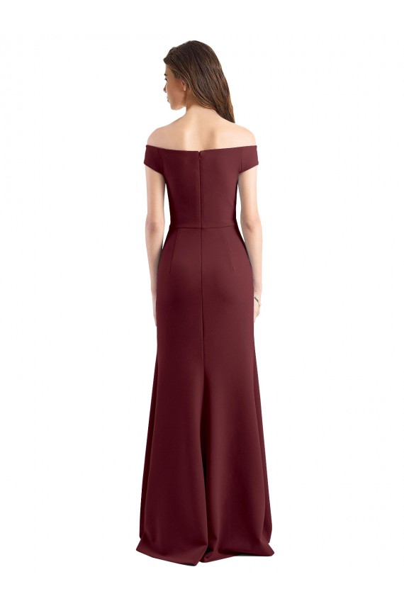 Cheap Off the Shoulder Fit and Flare Stretch Crepe Prom Dress UK