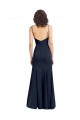 Cheap Fit and Flare Scoop Neck Long Sleeveless Stretch Crepe Prom Dress UK