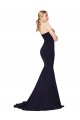 Cheap Sweetheart High Neck Sweep Train Sleeveless Crepe Prom Dress UK