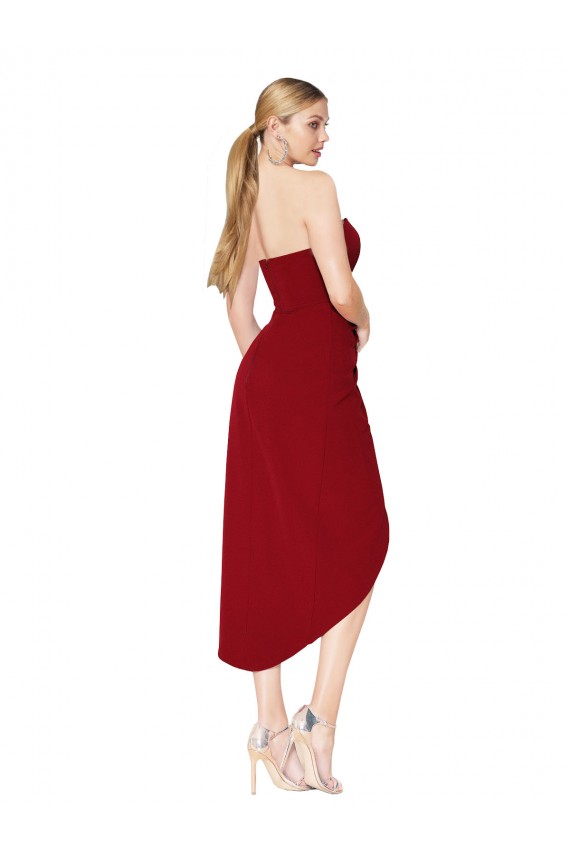 Cheap Cocktail Length Sweetheart Mermaid Wrap Crepe Prom Dress UK