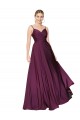 Cheap High Neck Spaghetti Straps Long V-Back Crepe Prom Dress UK