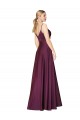Cheap High Neck Spaghetti Straps Long V-Back Crepe Prom Dress UK