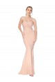 Cheap Sweetheart Shirred Neck Long Floor Length Crepe Prom Dress UK