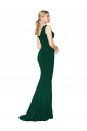 Cheap V-Neck Floor Length Long Crepe Mermaid Prom Dress UK