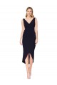 Cheap Short Knee Length V-Neck Crepe Cocktail Wrap Cocktail Prom Dress / Homecoming Dress UK