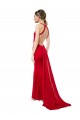 Cheap High Neck Mermaid Open Back Crepe Maxi Prom Dress with Train Detail UK