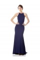 Cheap High Neck Fishtail Crepe Prom Dress with Open Back Detail UK