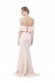 Cheap Mermaid Bardot Maxi Crepe Bridesmiad Dress with Fishtail Train UK