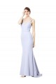Cheap Sweetheart High Neck Sleeveless Crepe Prom Dress UK