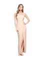 Cheap Floor Length Square Neck Long Sheath Crepe Prom Dress  UK