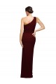 Cheap One Shoulder Sheath Crepe Prom Dress with High Side Split UK