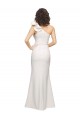 Cheap One Shoulder Long Full Length Crepe Prom Dress with Ruffles and Side Split UK