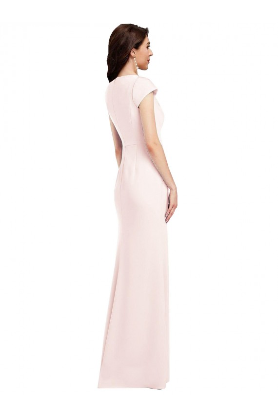Cheap Cap Sleeve A-Line Crepe Prom Dress with Pockets UK