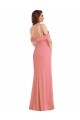 Cheap One Shoulder Draped Cuff Maxi Prom Dress with Front Slit UK