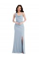 Cheap One Shoulder Draped Cowl Neck Maxi Prom Dress UK