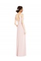 Cheap Square Neck Low Back A-Line Prom Dress with Front Slit and Pockets UK