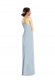 Cheap Asymmetrical Off the Shoulder Cuff Trumpet Crepe Prom Dress With Front Slit UK
