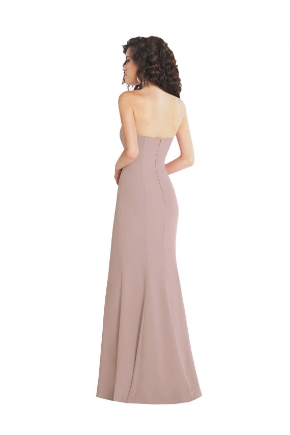 Cheap Strapless Princess Line Crepe Mermaid Prom Dress UK