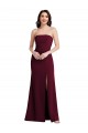 Cheap Strapless Crepe Maxi Prom Dress with Front Slit UK