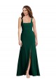 Cheap Square Neck Trumpet Maxi Prom Dress with Front Slit UK