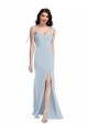 Cheap Bustier Style Crepe Prom Dress with Bow Straps UK