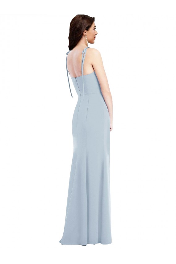 Cheap Bustier Style Crepe Prom Dress with Bow Straps UK