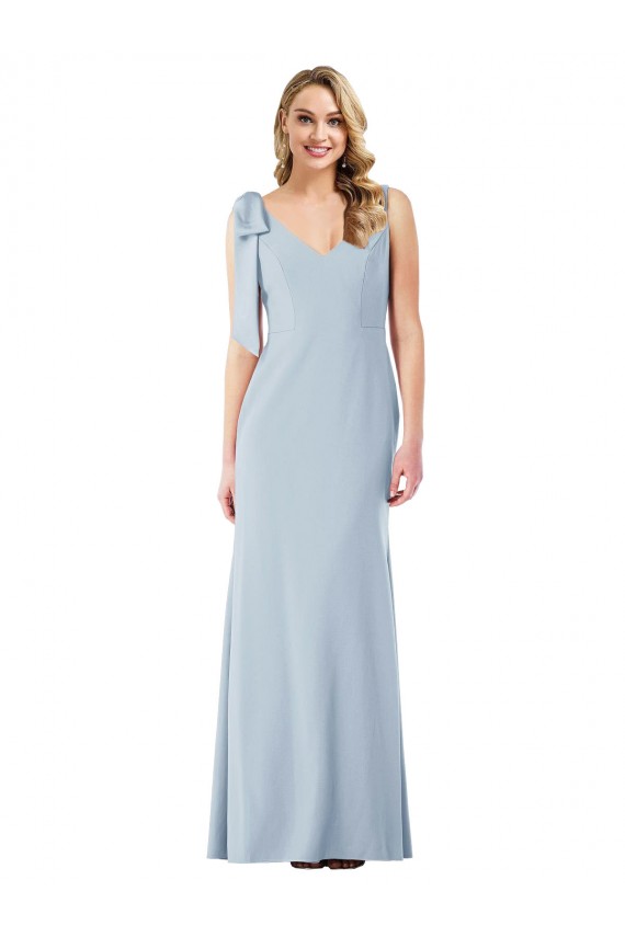 Cheap V-Back Bow Shoulder Trumpet Prom Dress UK