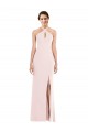 Cheap Criss Cross Halter Princess Line Trumpet Crepe Prom Dress UK