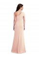 Cheap One Shoulder Cap Sleeves Trumpet Crepe Prom Dress with Front Slit UK