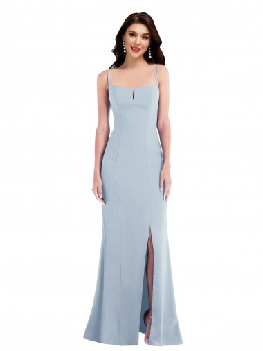 Cheap Flattering Trumpet Maxi Crepe Prom Dress with Front Slit UK
