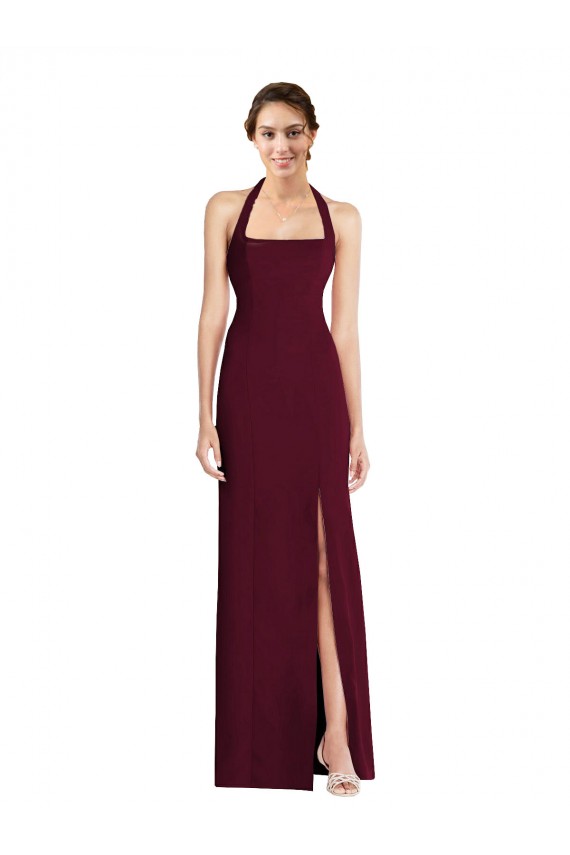 Cheap Tie Halter Open Back Trumpet Prom Dress UK