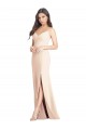 Cheap Seamed Bodice Crepe Trumpet Prom Dress with Front Slit UK
