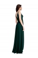Cheap Slim A-Line V-Neck Full Length Crepe Prom Dress with Side Slit UK