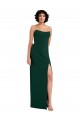 Cheap Scooped Strapless Neckline Crepe Prom Dress with Side Slit UK