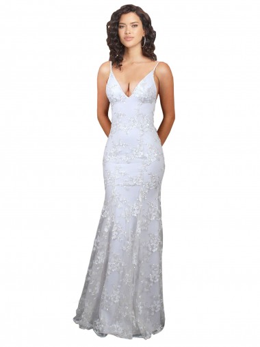 Cheap V-Neckline Backless Floral Patterned Sequin Formal Prom Dress UK