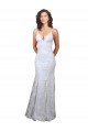 Cheap V-Neckline Backless Floral Patterned Sequin Formal Prom Dress UK