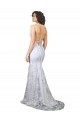 Cheap V-Neckline Backless Floral Patterned Sequin Formal Prom Dress UK