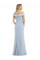 Cheap Off the Shoulder Tuxedo Maxi Prom Dress with Front Slit UK
