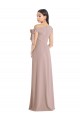Cheap Off the Shoulder Tie Detail Maxi Crepe Prom Dress with Front Slit UK