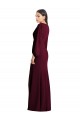 Cheap Long Puff Sleeve V-Neck Trumpet Maxi Prom Dress UK