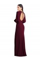 Cheap Puff Sleeves Long Maxi Briddesmaid Dress with Cutout Tie Back UK