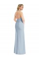 Cheap Plunge Neck Halter Backless Trumpet Prom Dress with Front Slit UK