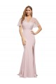 Cheap Crepe Long Sweetheart Neckline Prom Dress with Tulle Overlay Shoulders UK