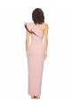 Cheap Full Length One Shoulder Crepe Prom Dress with Side Leg Split UK