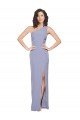 Cheap Floor Length One Shoulder Crepe Prom Dress with Pencil Skirt and Side Split UK