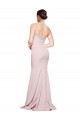 Cheap Straight Neck Long Strapless Crepe Prom Dress with Soft Tulle Overlay and Small Train UK